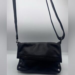 HAMMITT VIP Large Fold Over Leather Gunmetal Studded Crossbody Bag - NWT